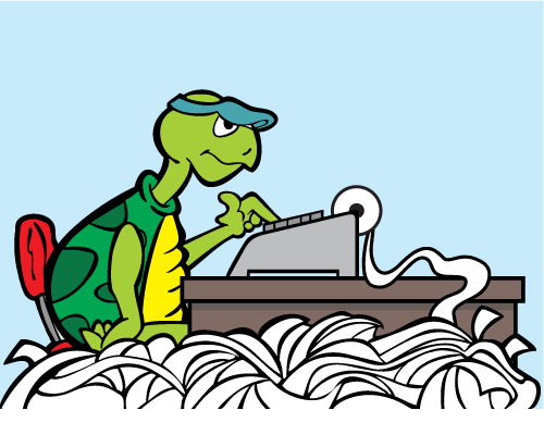 Vector,Image,Of,A,Turtle,Accountant,Working,On,An,Adding